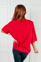 Zenana I'll Never Forget Ribbed Dolman Sleeve Top in Red Tops