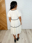 Polagram If This World Was Mine Tiered Half Sleeve Dress in Ivory Womens