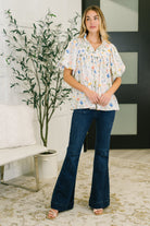 Haptics In All This Time Notch Neck Floral Blouse Womens