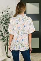 Haptics In All This Time Notch Neck Floral Blouse Womens
