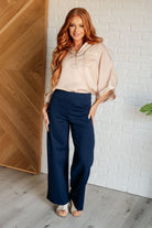 Dear Scarlett Magic Wide Leg Pants in Navy Ave Shops