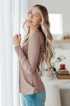 One Eleven North Indeed You Do Long Sleeve V-Neck Top Tops