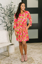 Dear Scarlett Inspire Collared Dress in Pink Blossom Womens