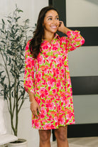 Dear Scarlett Inspire Collared Dress in Pink Blossom Womens