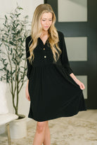 Dear Scarlett Inspire Collared Neck Dress in Black Womens