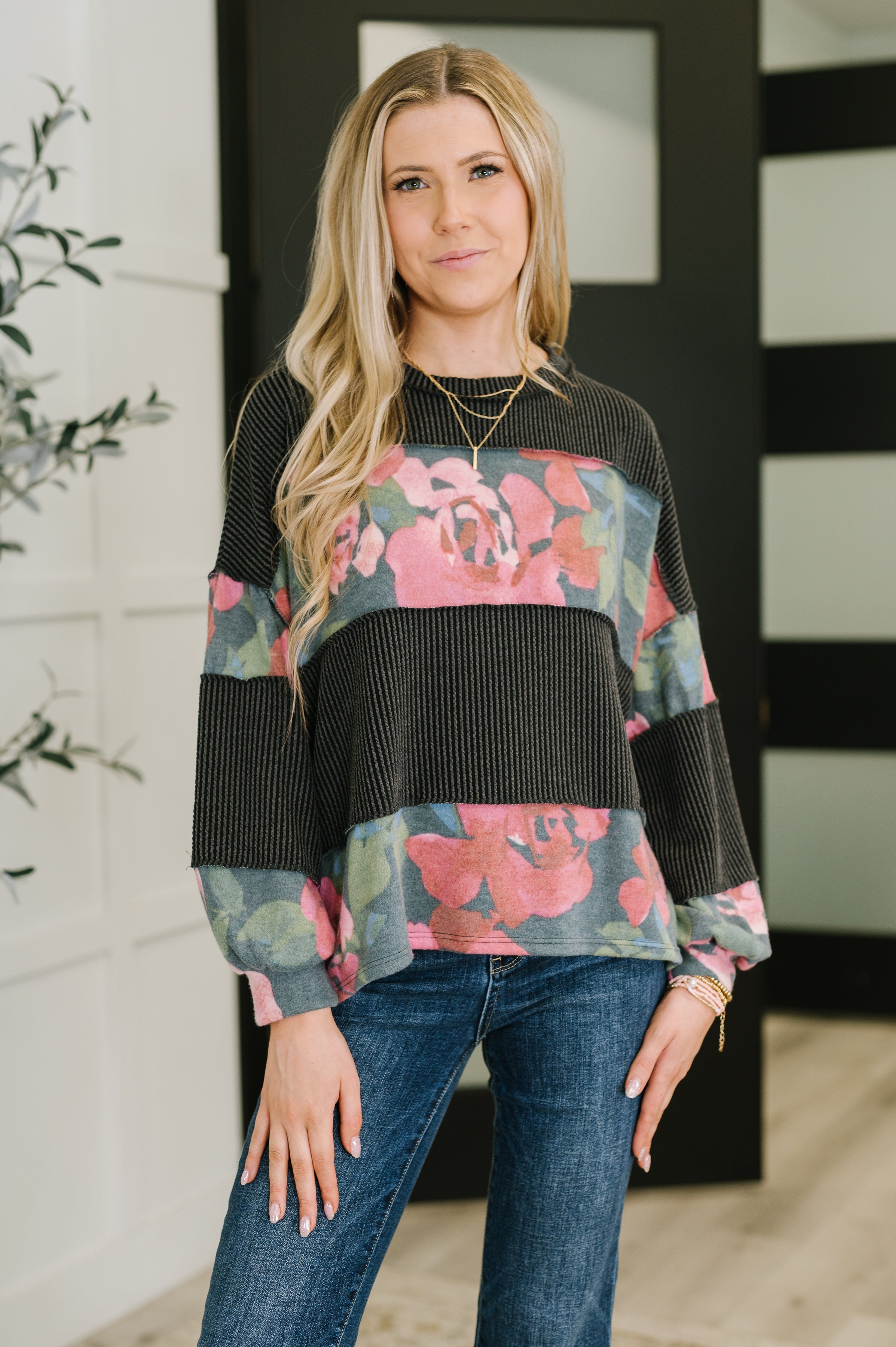 Haptics In the Spotlight Contrast Pullover Womens