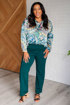 Jodifl In the Willows Button Up Blouse in Teal Paisley Tops