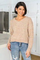 143 Story Irish Coffee Knitted Crop V Neck Sweater Womens