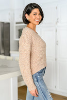 143 Story Irish Coffee Knitted Crop V Neck Sweater Womens