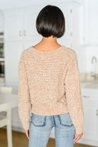 143 Story Irish Coffee Knitted Crop V Neck Sweater Womens