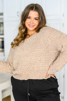 143 Story Irish Coffee Knitted Crop V Neck Sweater Womens