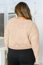 143 Story Irish Coffee Knitted Crop V Neck Sweater Womens