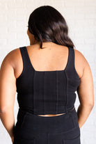 Rae Mode It's All About the Balance Twill Square Neck Crop Top in Black Ave Shops