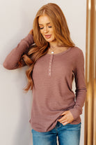 7th Ray It's Been So Long Henley in Mulberry 3XL Shirts & Tops