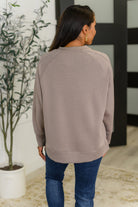 Zenana It's The Little Things Relaxed Scuba Pullover in Cocoa Womens