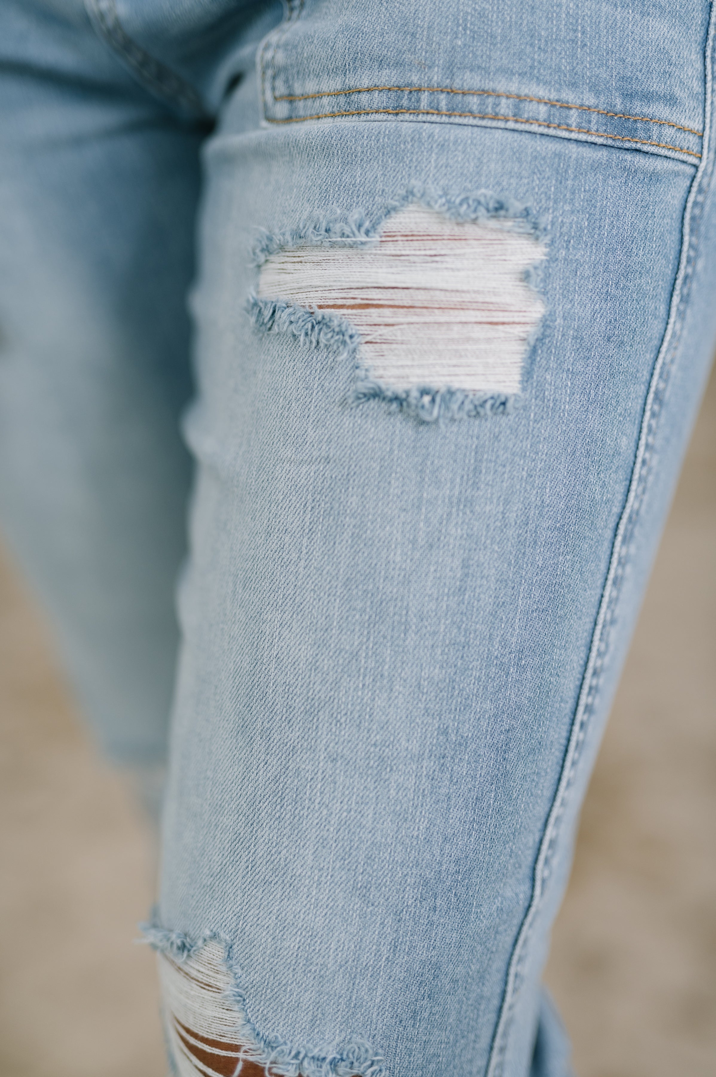 Aiden High Rise Patch Pocket Distressed Boyfriend Jeans Denim