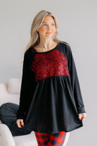 Emerald Frosted Berry Sequin Black Tunic