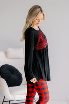 Emerald Frosted Berry Sequin Black Tunic