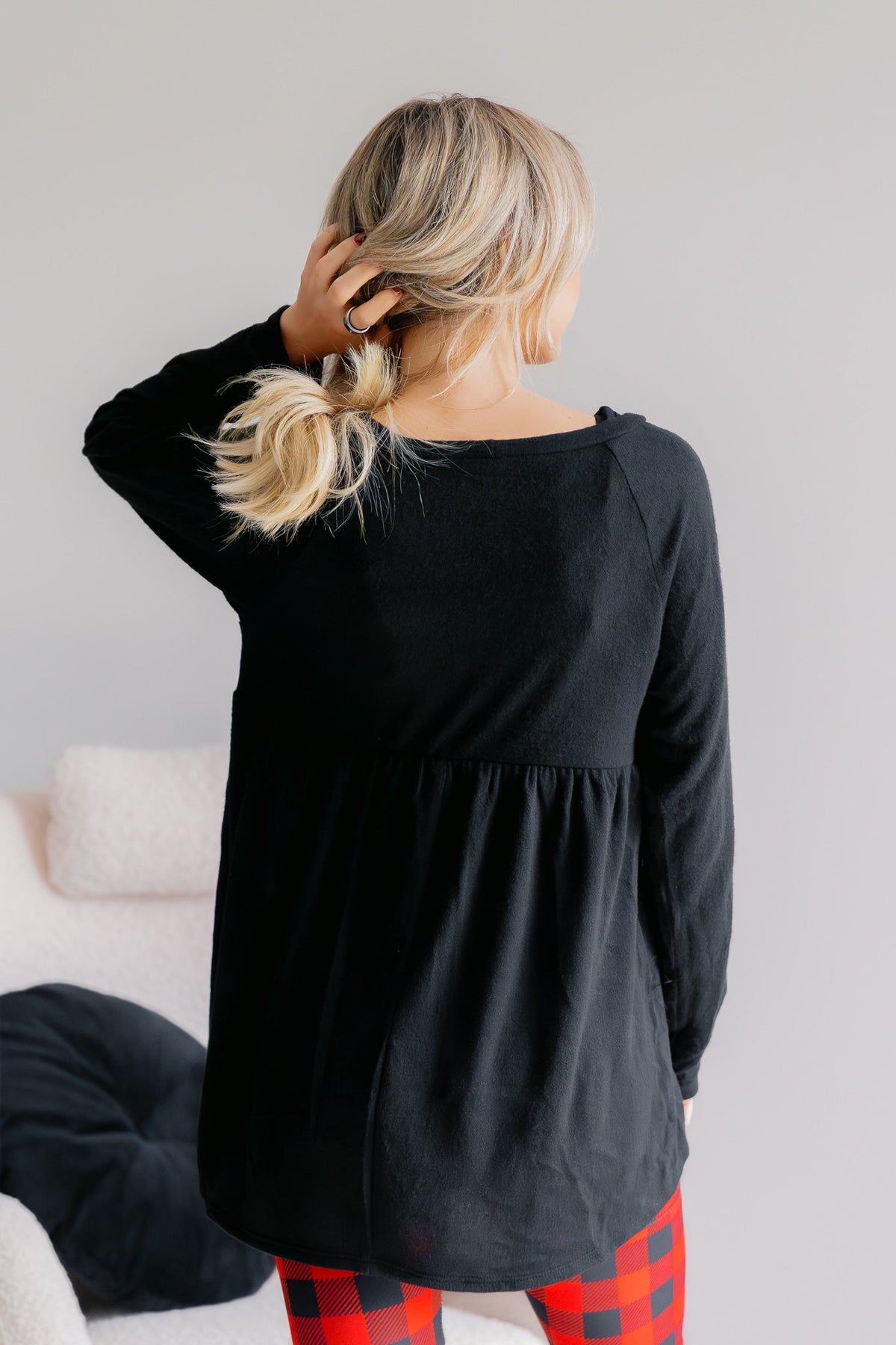 Emerald Frosted Berry Sequin Black Tunic