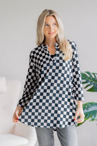 Cliff Puff Chic Eve Check Top
