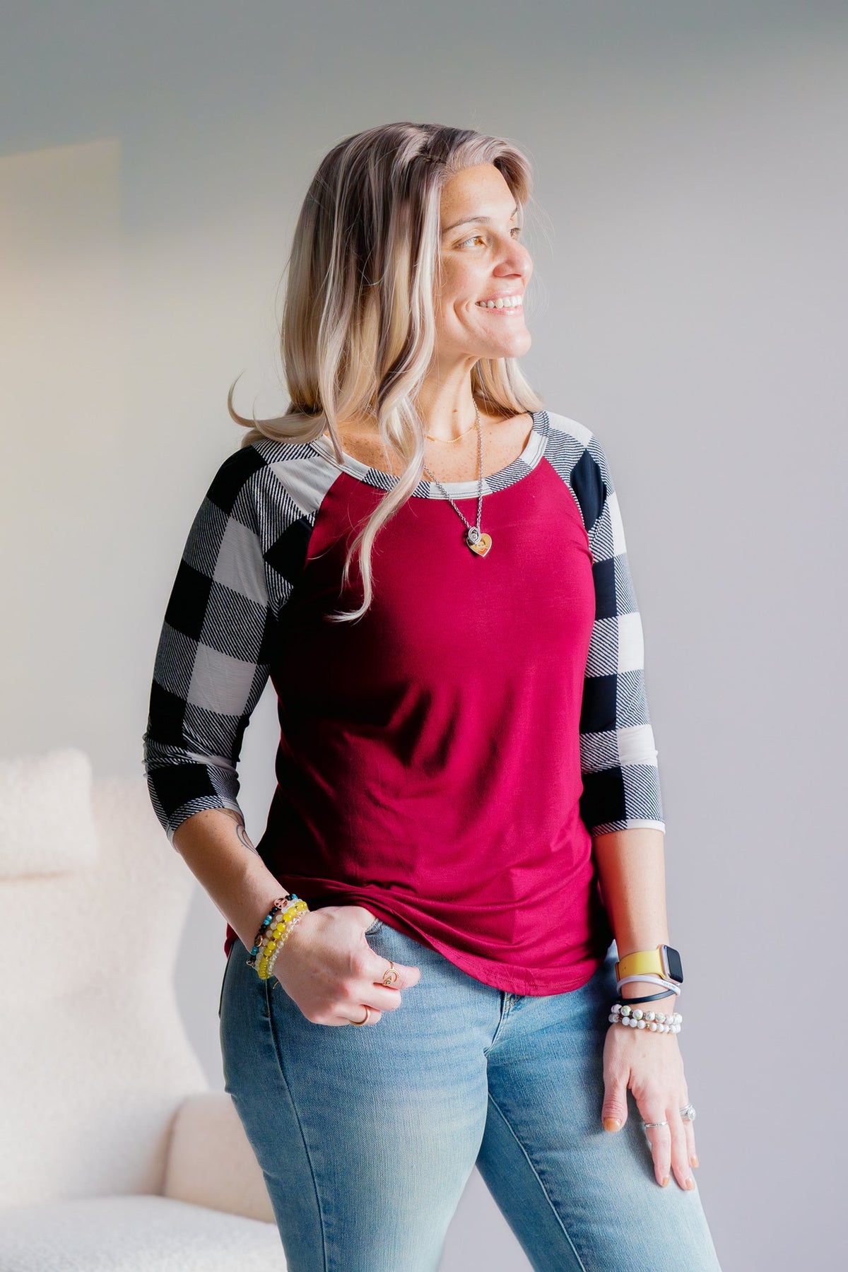 Heimish Cardinal Checks Raglan