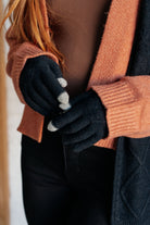 Jane Frost Beanie, Glove, and Scarf Set In Black Accessories