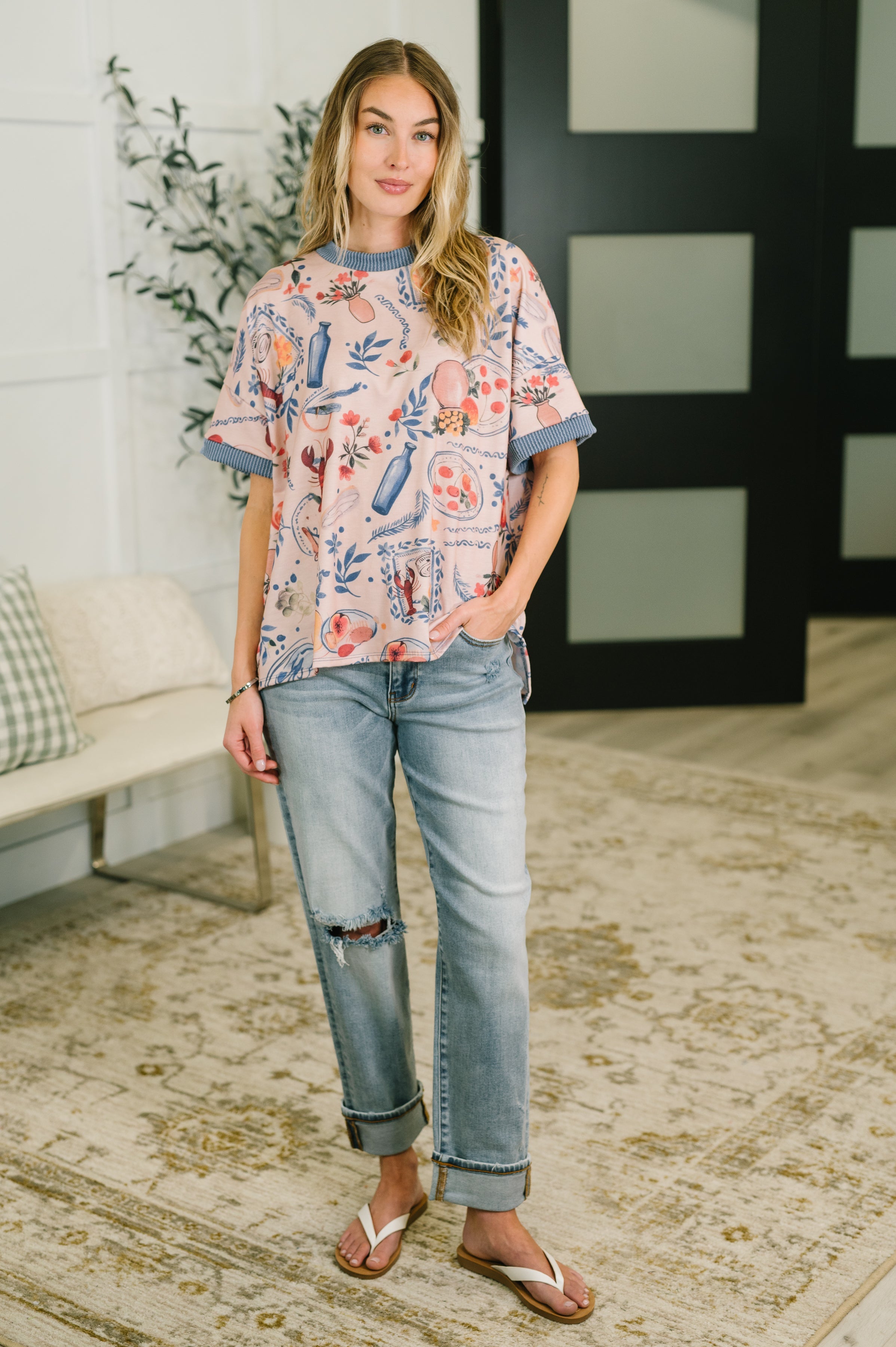 Haptics Jane of All Trades Lobster Graphic Relaxed Tee Womens