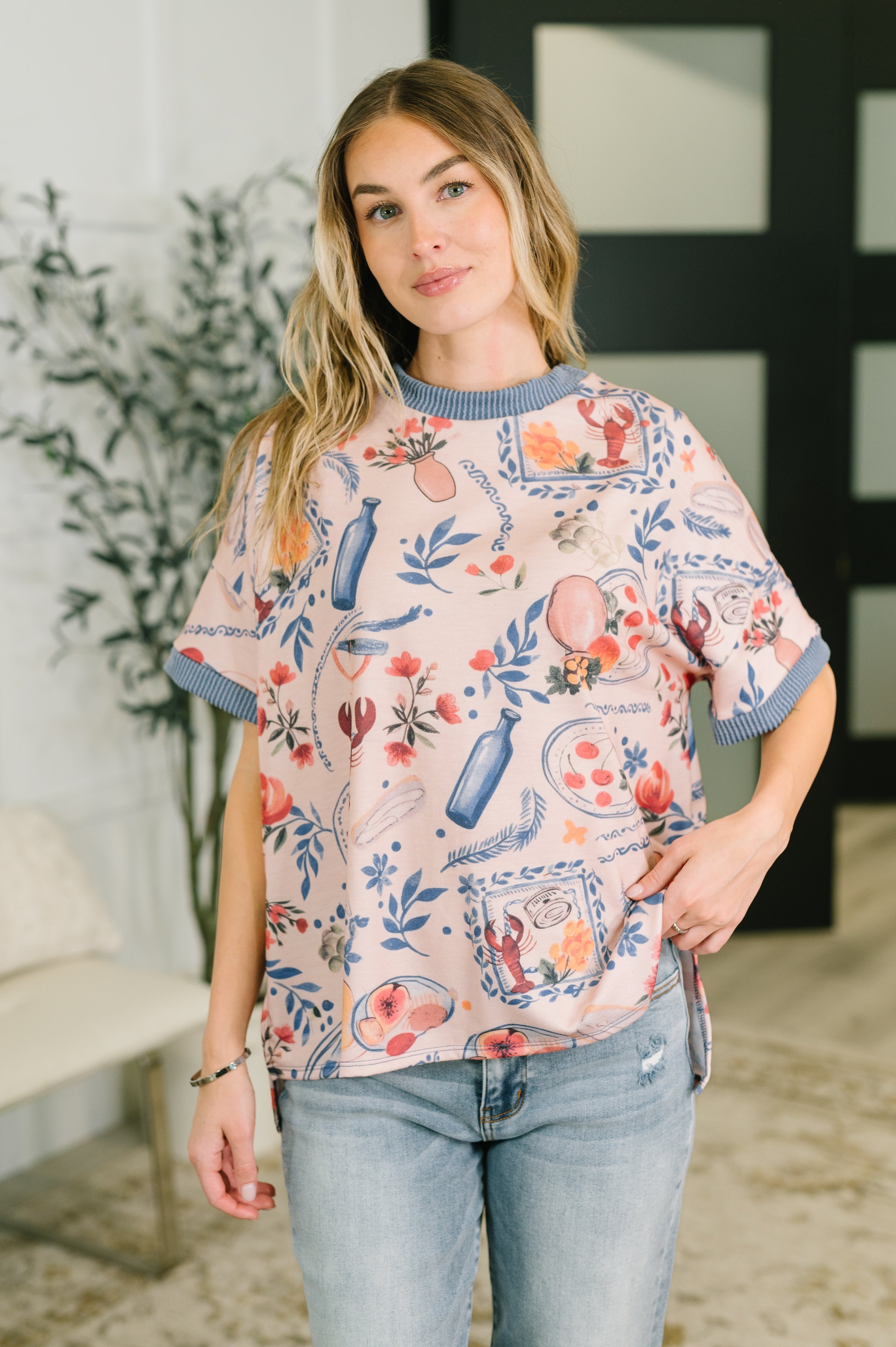 Haptics Jane of All Trades Lobster Graphic Relaxed Tee Womens