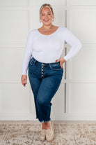 Judy Blue Janice High Rise Button Fly Wide Leg Crop Jeans Jeans