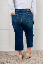 Judy Blue Janice High Rise Button Fly Wide Leg Crop Jeans Jeans