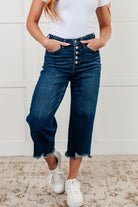 Judy Blue Janice High Rise Button Fly Wide Leg Crop Jeans 24W Jeans