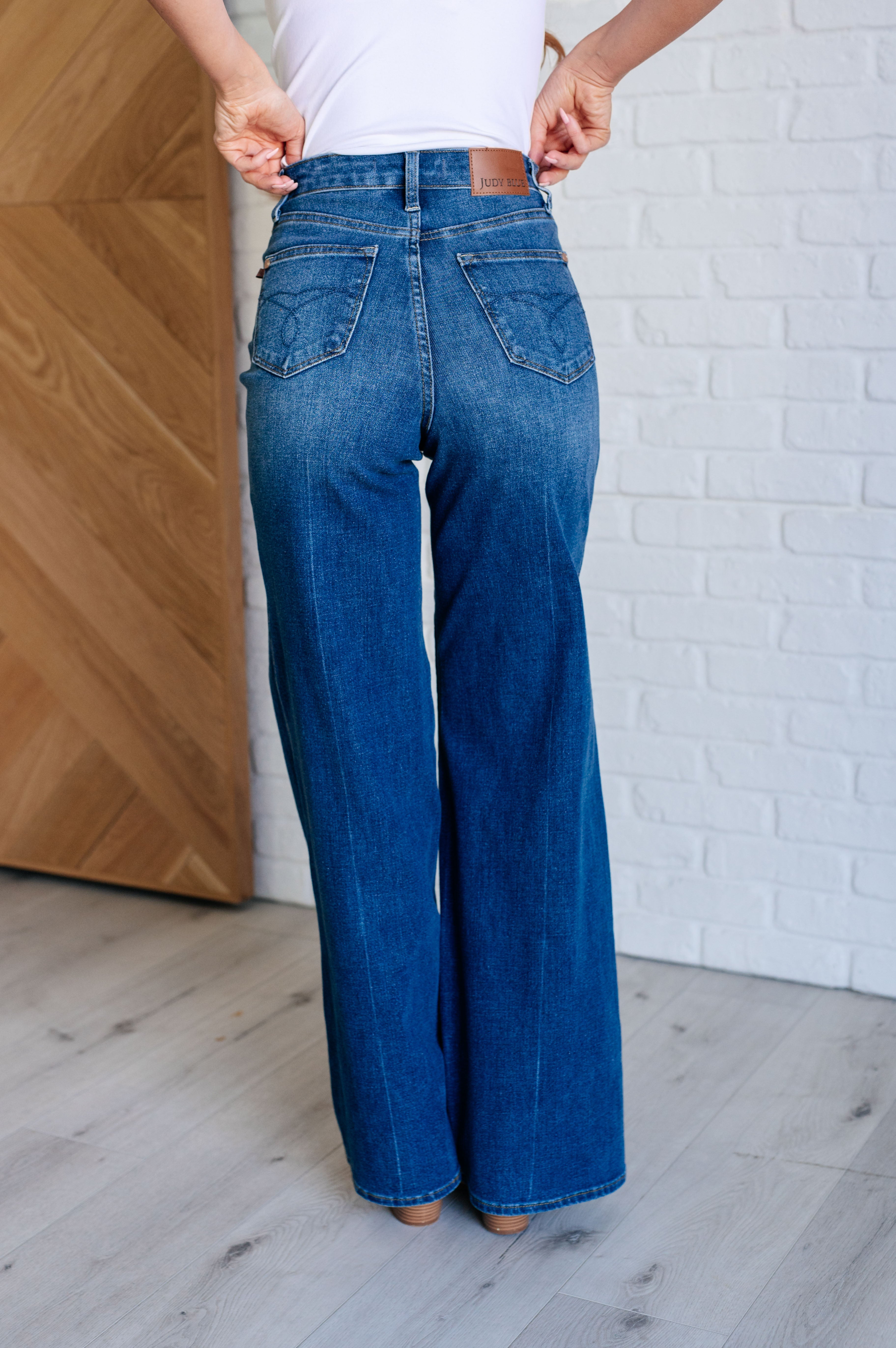 Judy Blue Eliza High Rise Control Top Retro Wide Leg Jeans Ave Shops