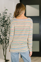 Haptics Just About Right Texturued Longsleeve Top in Multi Womens