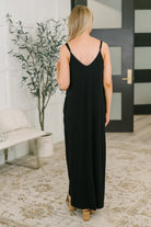 Zenana Just Getting Started Spaghetti Strap Maxi Dress in Black Womens