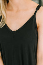 Zenana Just Getting Started Spaghetti Strap Maxi Dress in Black Womens