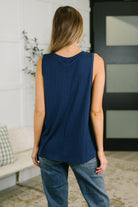 Dear Scarlett Just Give In Ribbed Knit Tank in Navy Womens
