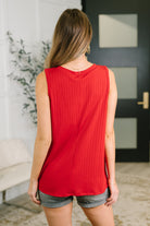 Dear Scarlett Just Give In Ribbed Knit Tank in Red Womens