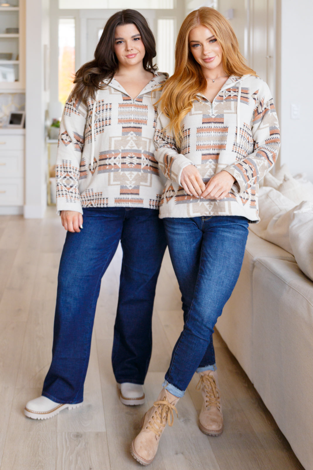Sew In Love Just Going For It Aztec Hoodie Sweatshirts