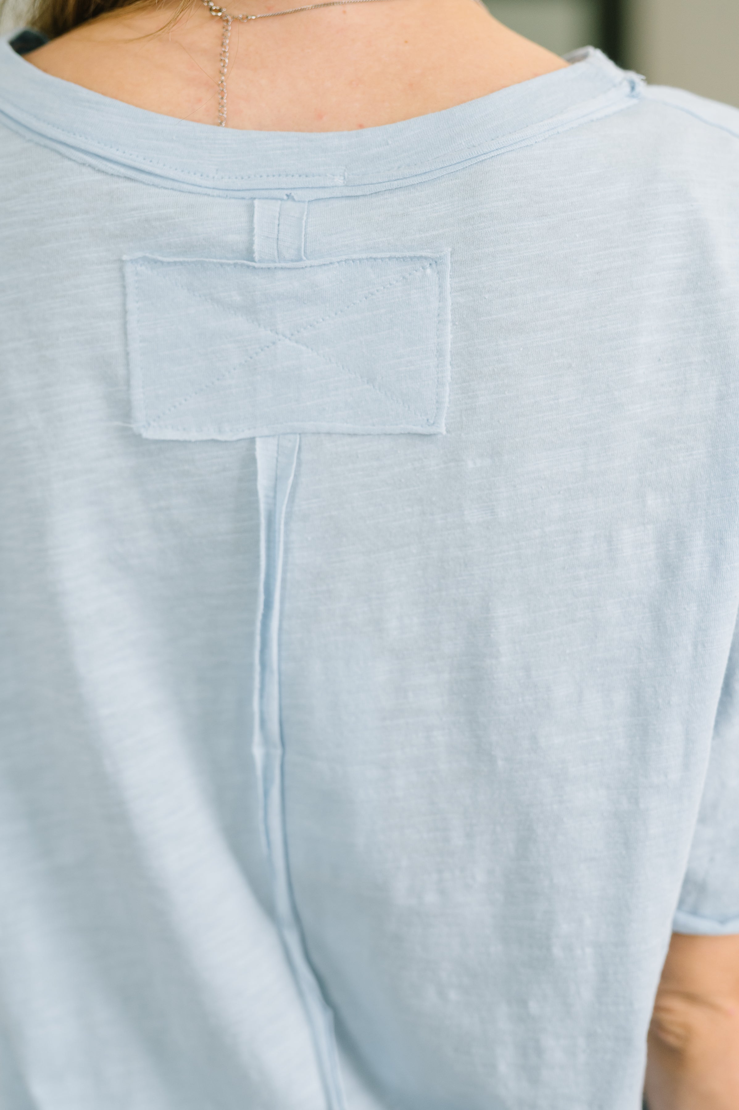 Dear Scarlett Just Like That Relaxed Heather Tee in Blue Womens