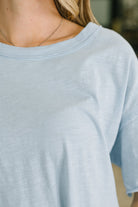 Dear Scarlett Just Like That Relaxed Heather Tee in Blue Womens