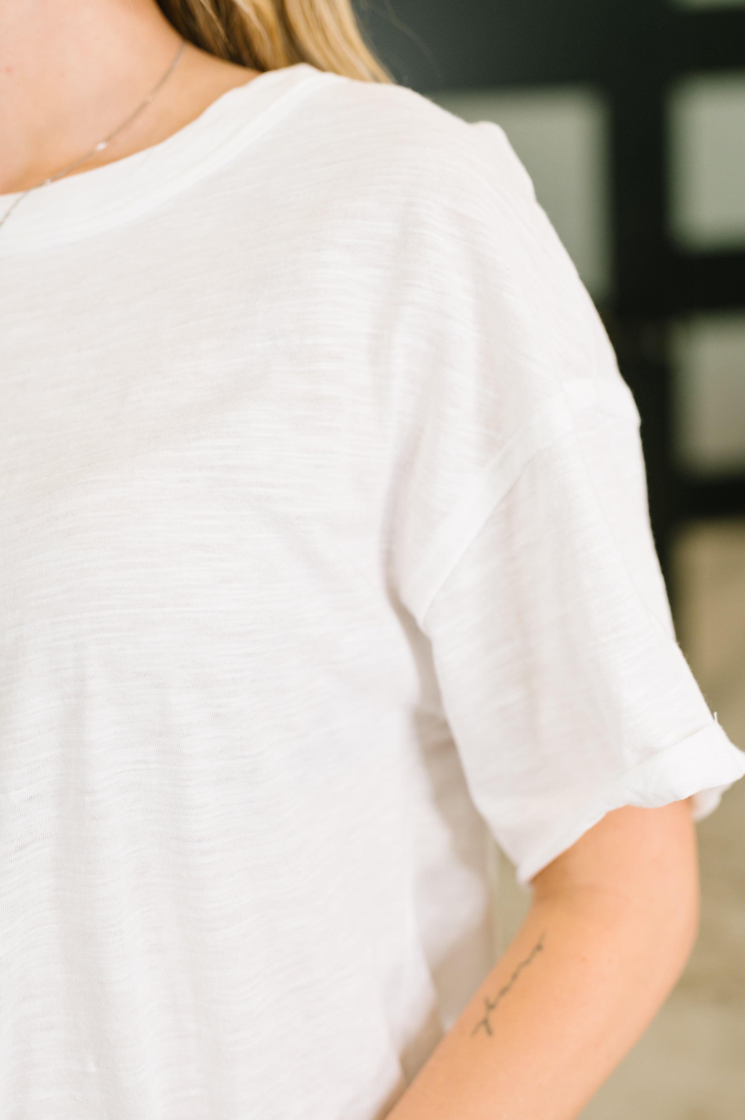 Dear Scarlett Just Like That Relaxed Heather Tee in Ivory Womens