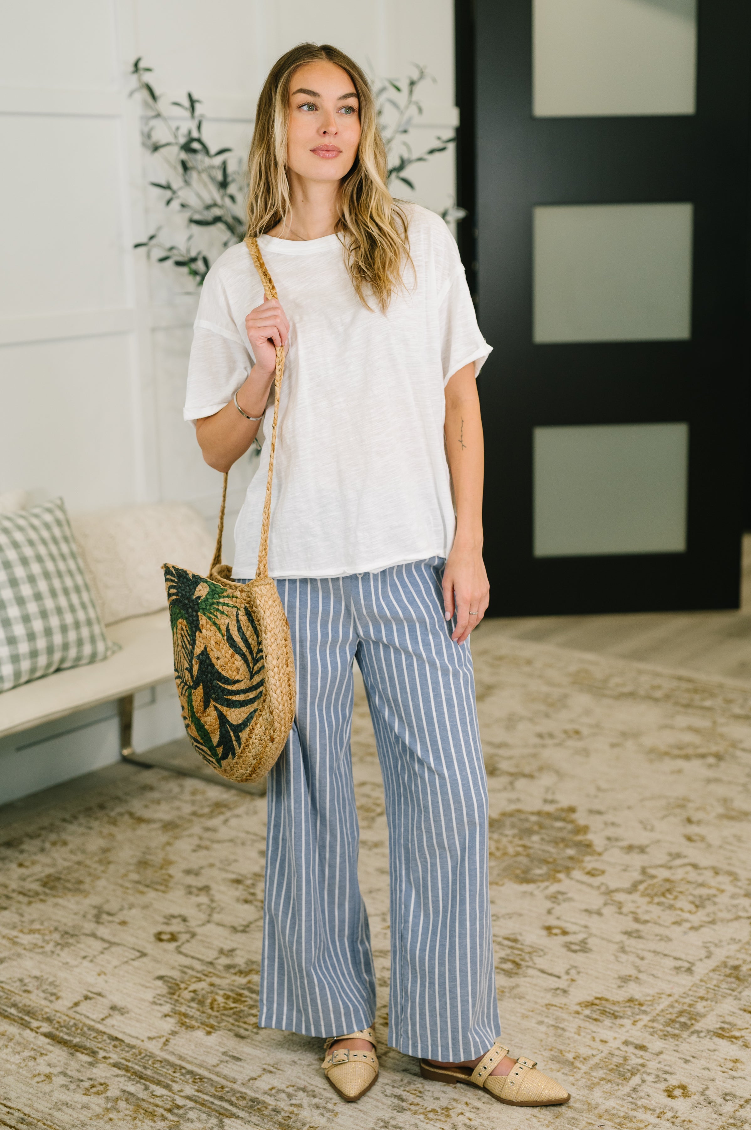 Dear Scarlett Just Like That Relaxed Heather Tee in Ivory Womens