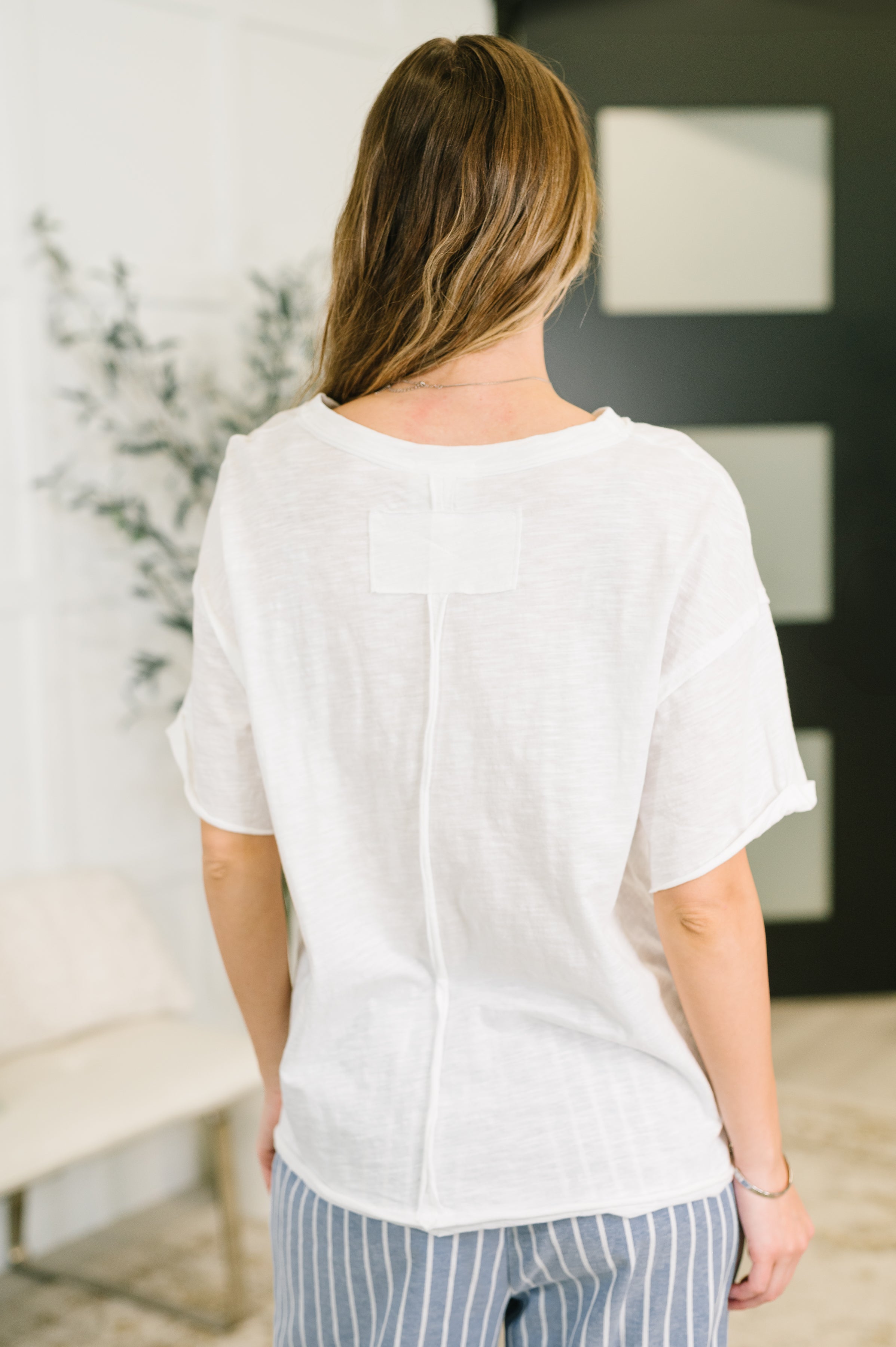 Dear Scarlett Just Like That Relaxed Heather Tee in Ivory Womens