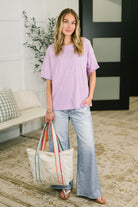 Dear Scarlett Just Like That Relaxed Heather Tee in Lilac Womens