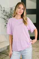 Dear Scarlett Just Like That Relaxed Heather Tee in Lilac Womens