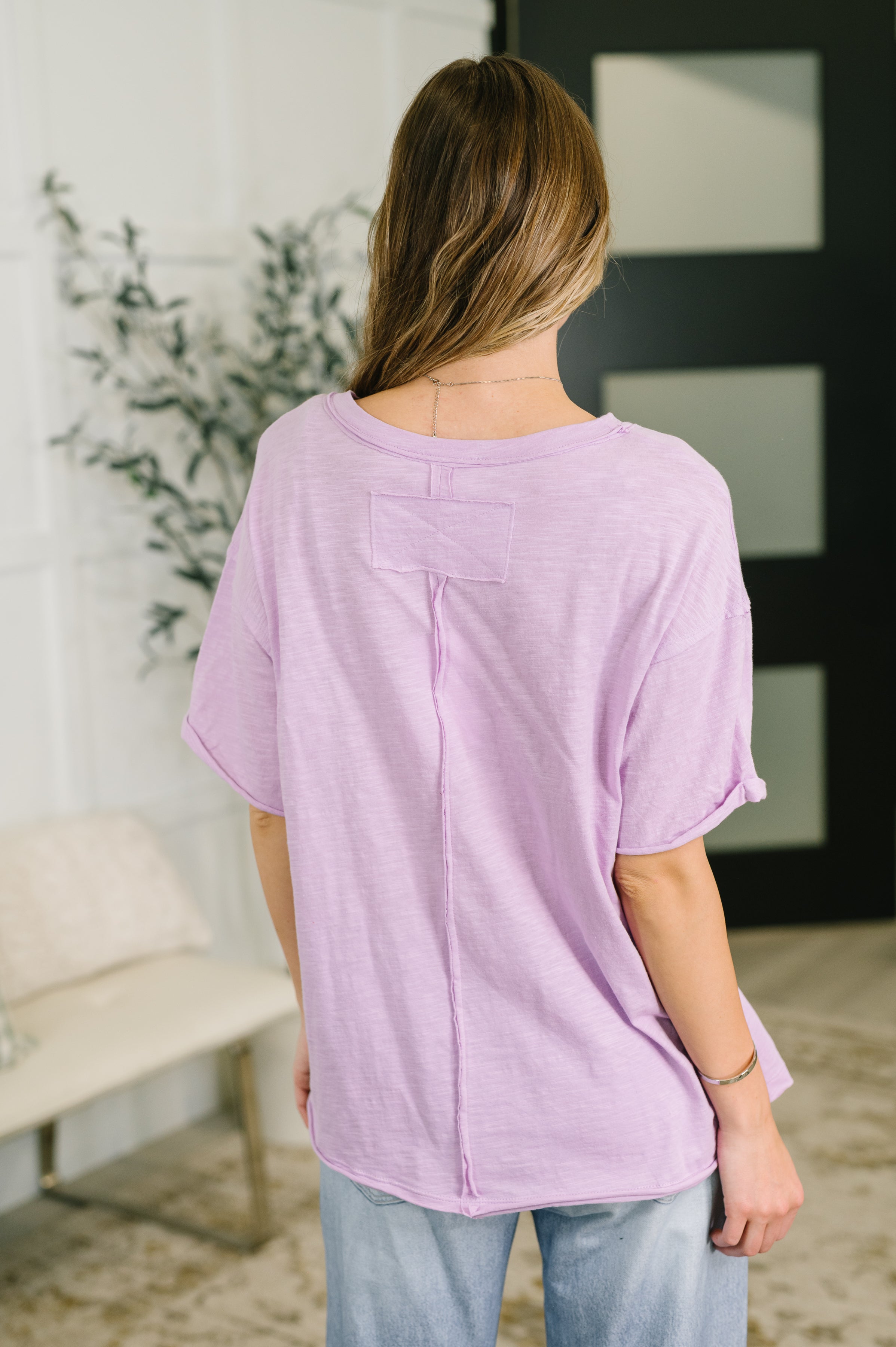 Dear Scarlett Just Like That Relaxed Heather Tee in Lilac Womens