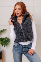 Polagram Just One More Layer Paisley Sherpa Print Vest Shirts & Tops