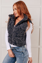 Polagram Just One More Layer Paisley Sherpa Print Vest Shirts & Tops