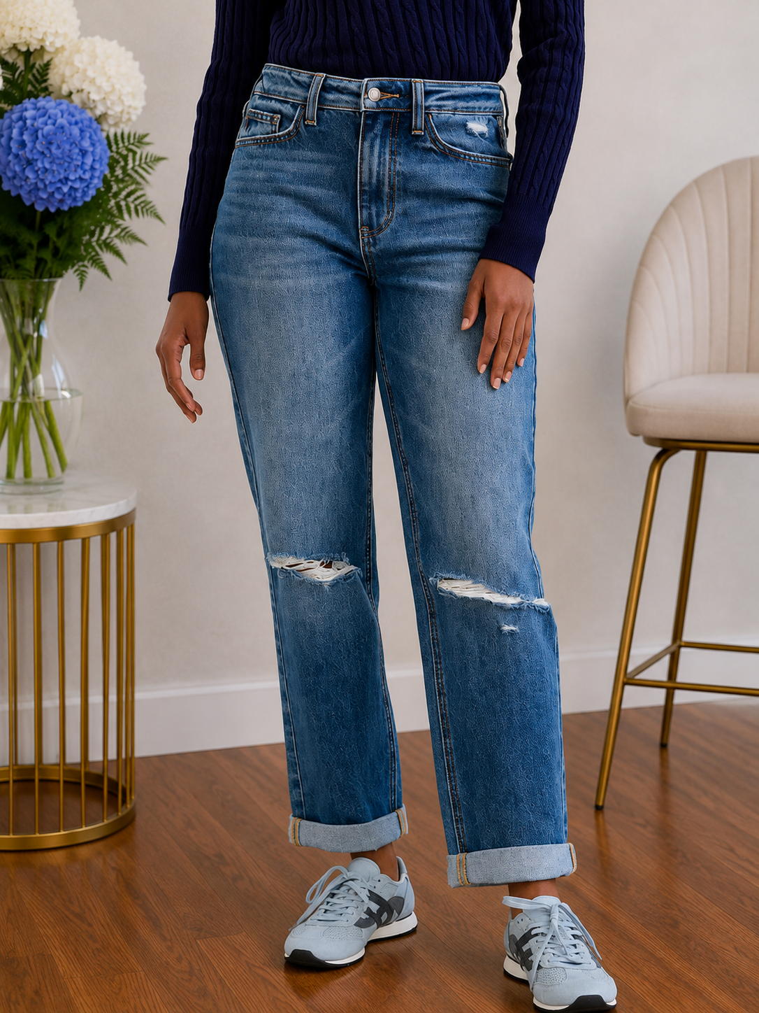Judy Blue Just Roll With It Boyfriend Jeans