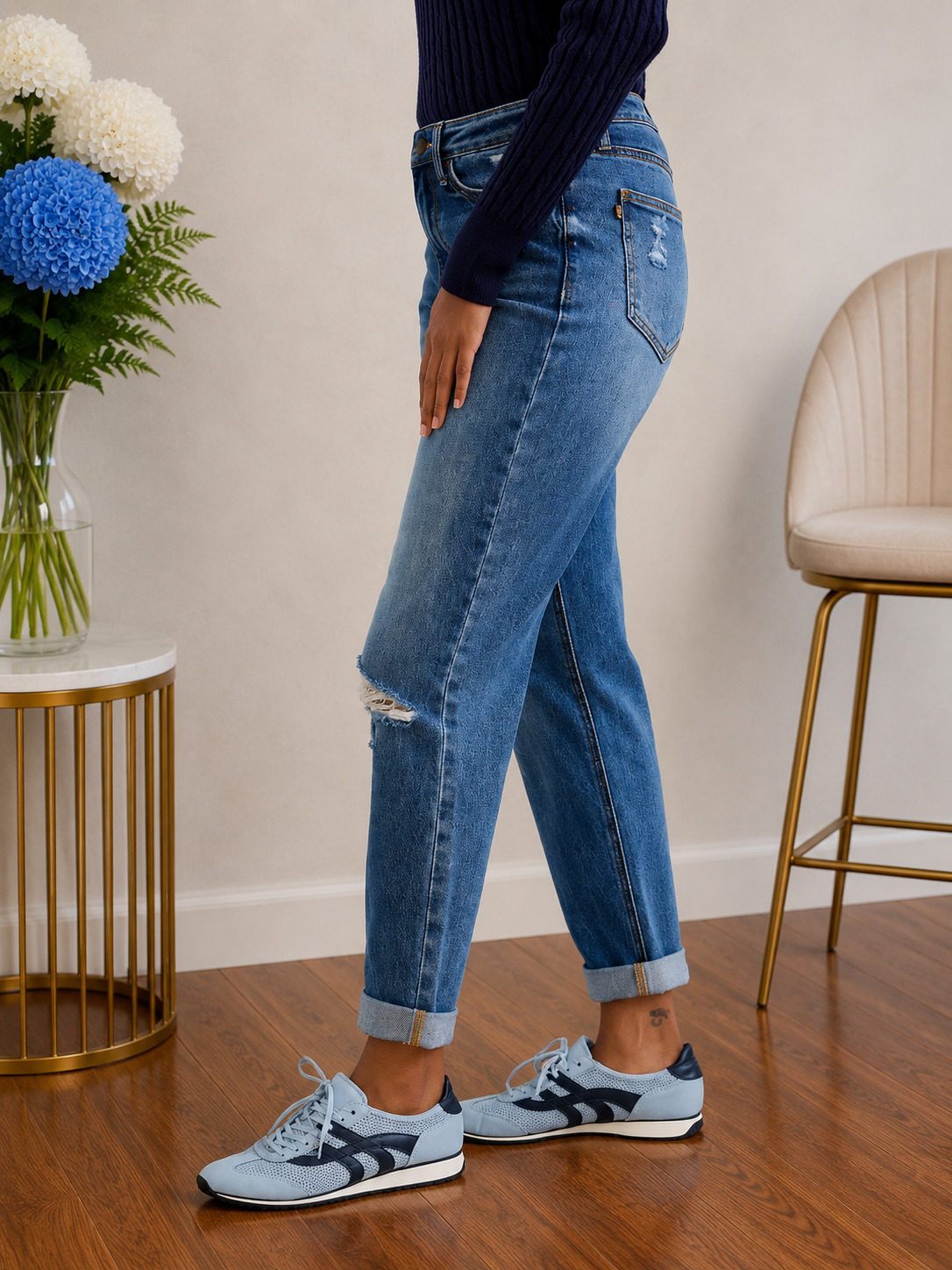 Judy Blue Just Roll With It Boyfriend Jeans
